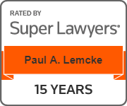 Rated By Super Lawyers | Paul A. Lemcke | 15 Years